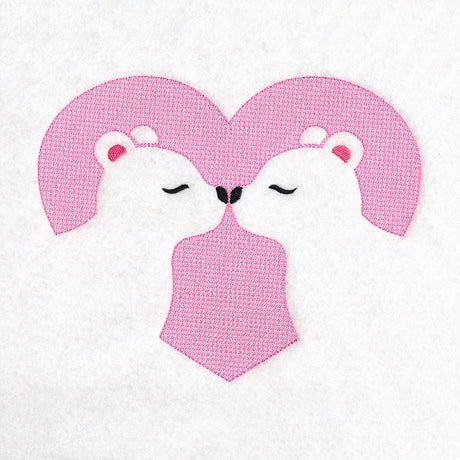 Kissing Bears Heart (Embossed)
