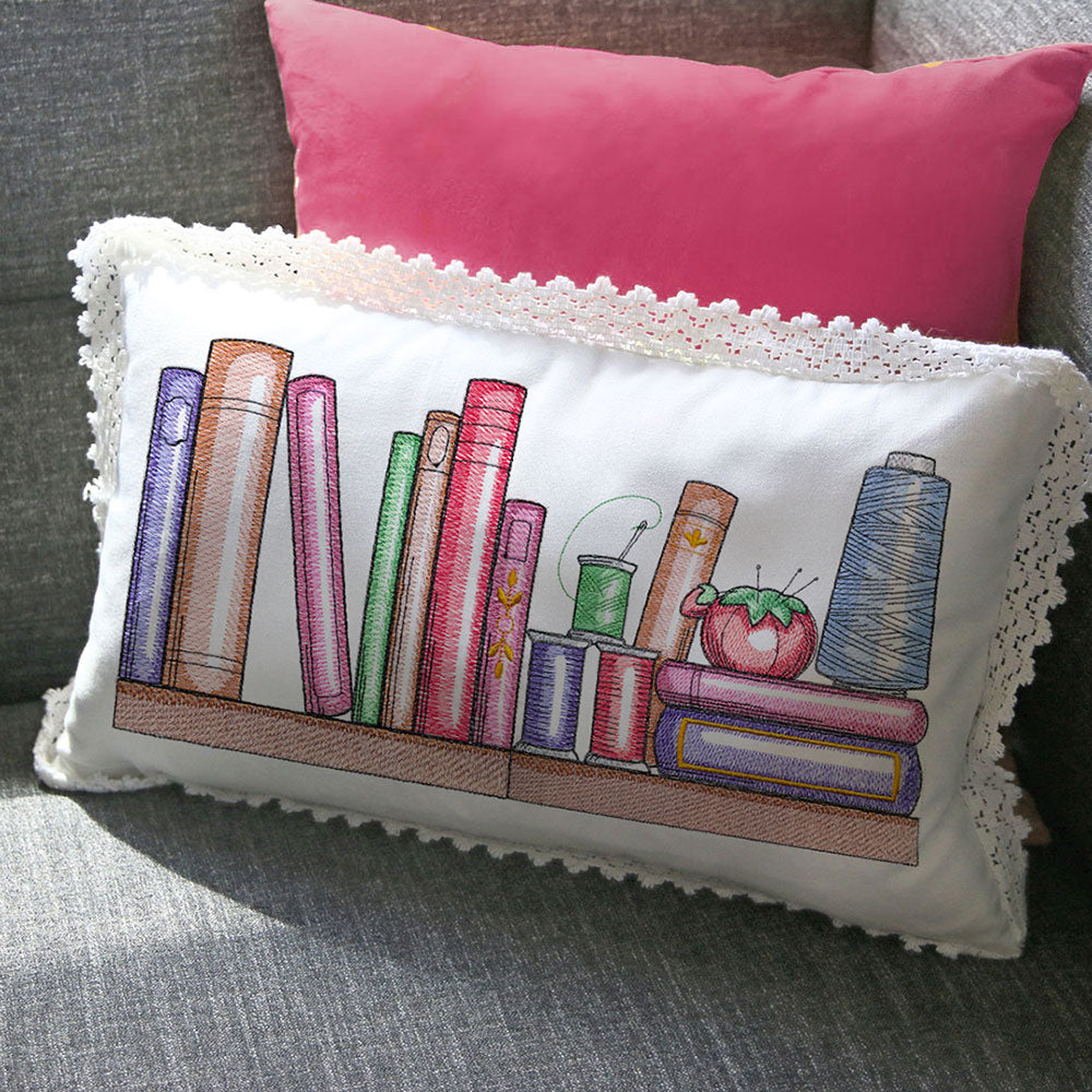 Build a Crafty Bookshelf Quilt - Thread and Pincushion – Embroidery Library