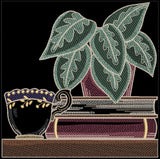Build a Crafty Bookshelf Quilt - Plant and Teacup