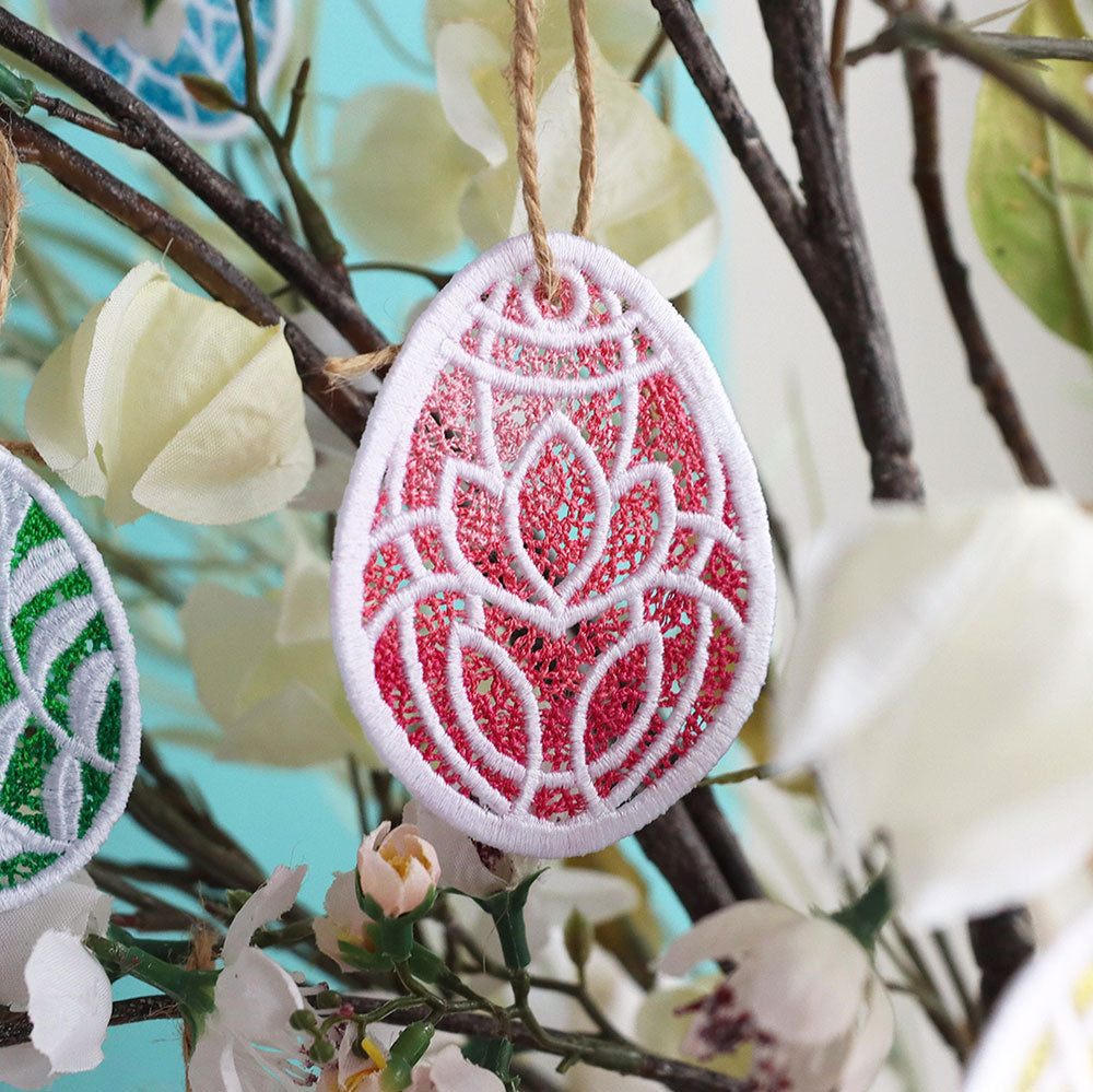 Spring Floral Easter Egg Ornament (Lace)