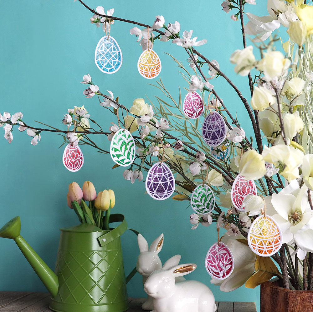 Spring Floral Easter Egg Ornament (Lace)