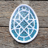Spring Quilt Star Easter Egg Ornament (Lace)