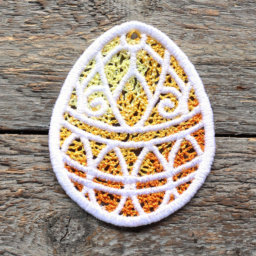 Spring Scrollwork Easter Egg Ornament (Lace)