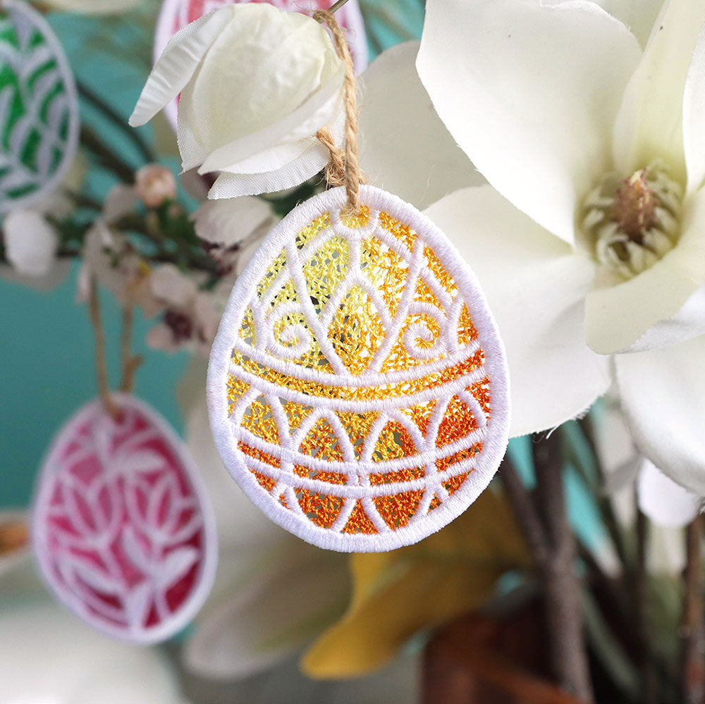 Spring Scrollwork Easter Egg Ornament (Lace)