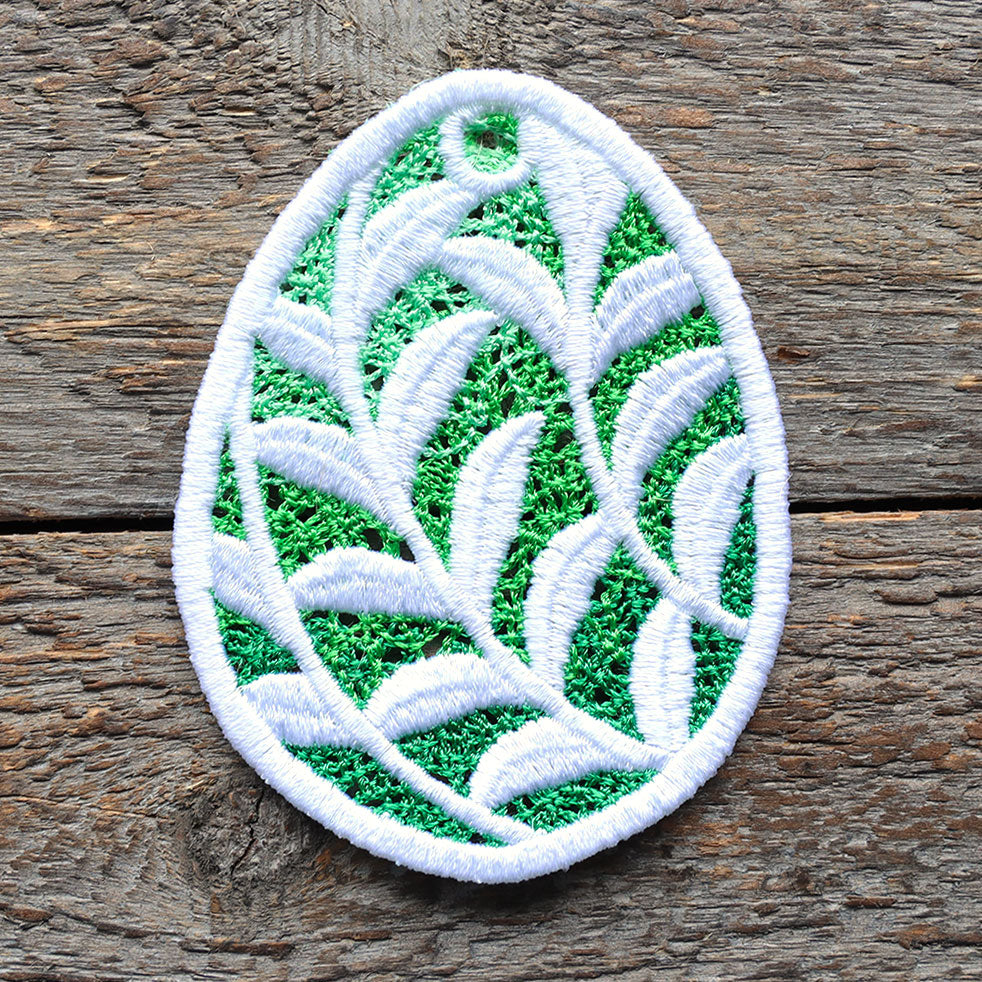 Spring Botanicals Easter Egg Ornament (Lace)