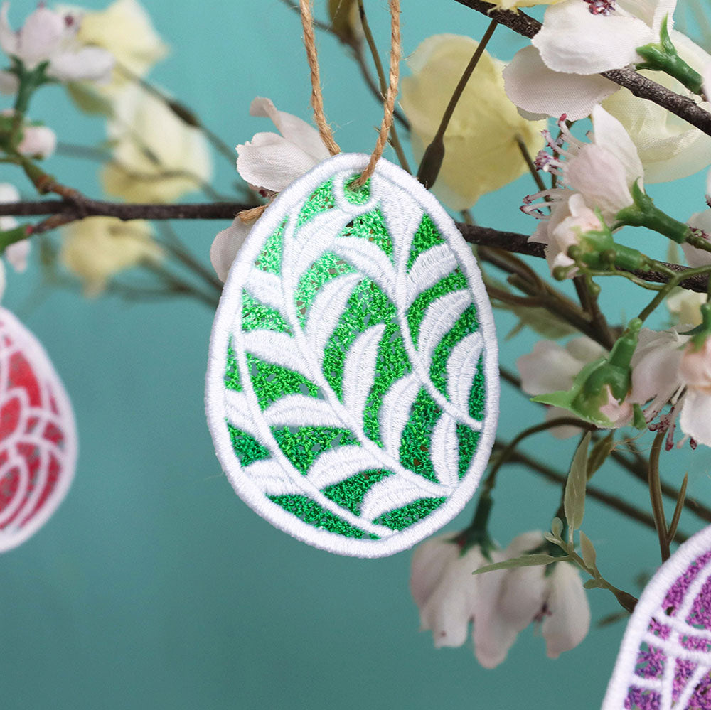 Spring Botanicals Easter Egg Ornament (Lace)