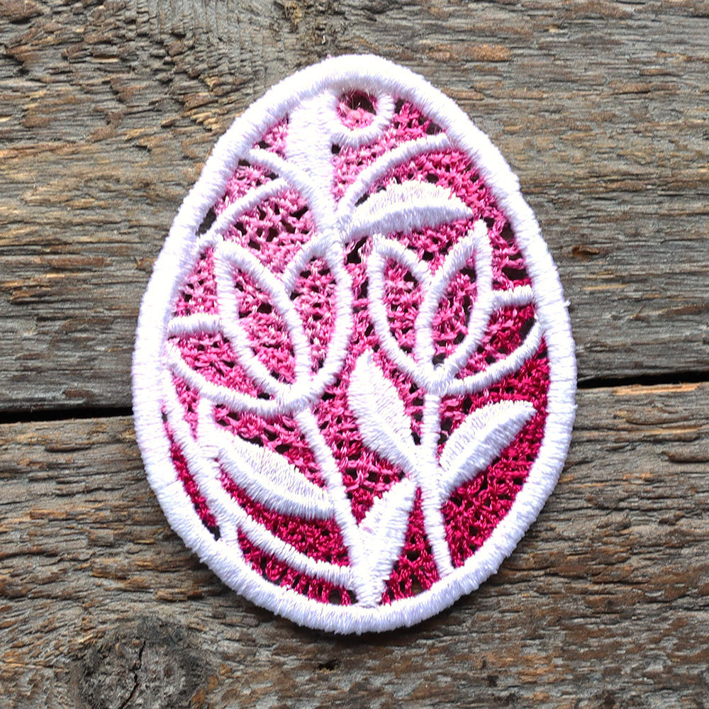 Spring Tulips Easter Egg Ornament (Lace)