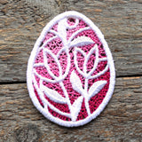 Spring Tulips Easter Egg Ornament (Lace)
