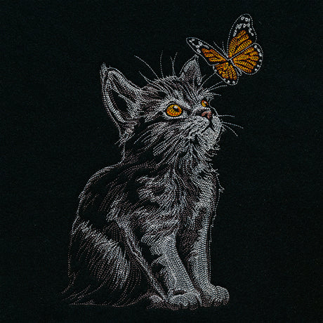 Majestic Gaze Kitten with Butterfly