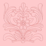 Rosemaling Blooms Quilting - Bloom with Leaves (Double Run)