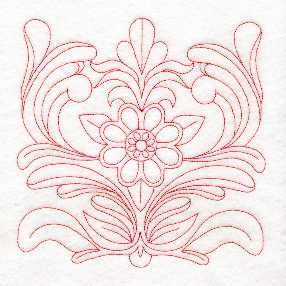 Rosemaling Blooms Quilting - Bloom with Leaves (Double Run)