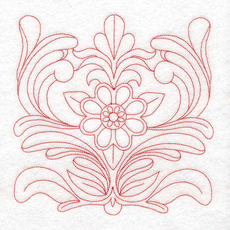 Rosemaling Blooms Quilting - Bloom with Leaves (Double Run)