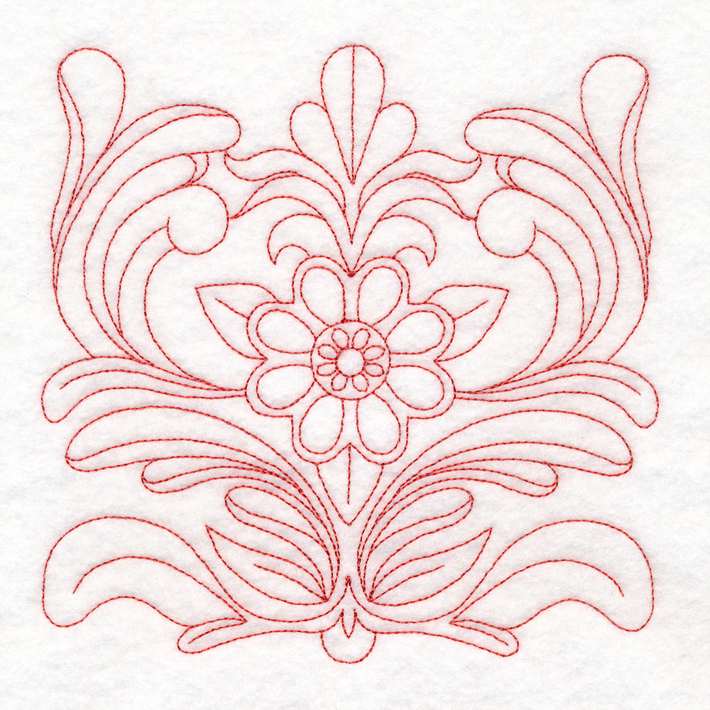 Rosemaling Blooms Quilting - Bloom with Leaves (Double Run)