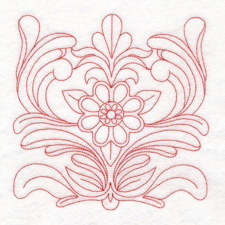 Rosemaling Blooms Quilting - Bloom with Leaves (Double Run)