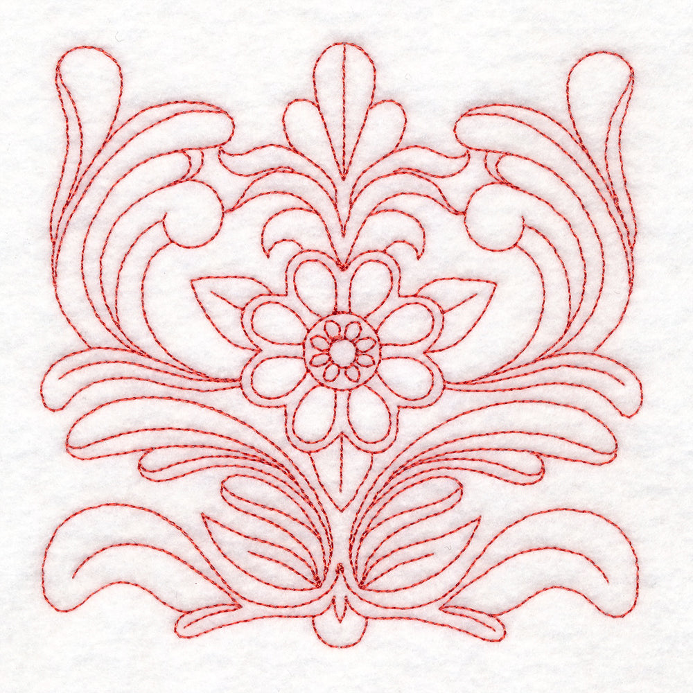 Rosemaling Blooms Quilting - Bloom with Leaves (Double Run)