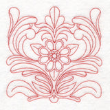 Rosemaling Blooms Quilting - Bloom with Leaves (Double Run)