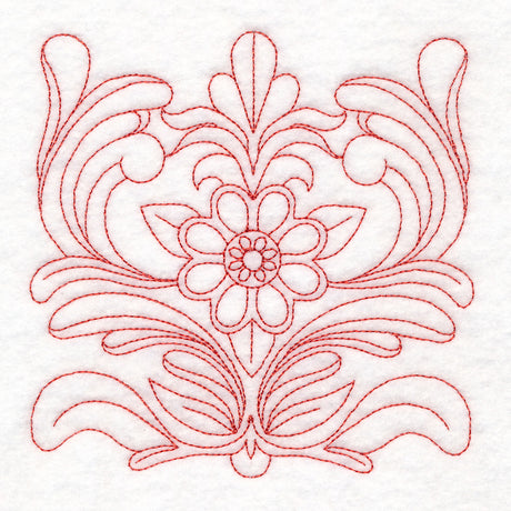 Rosemaling Blooms Quilting - Bloom with Leaves (Double Run)
