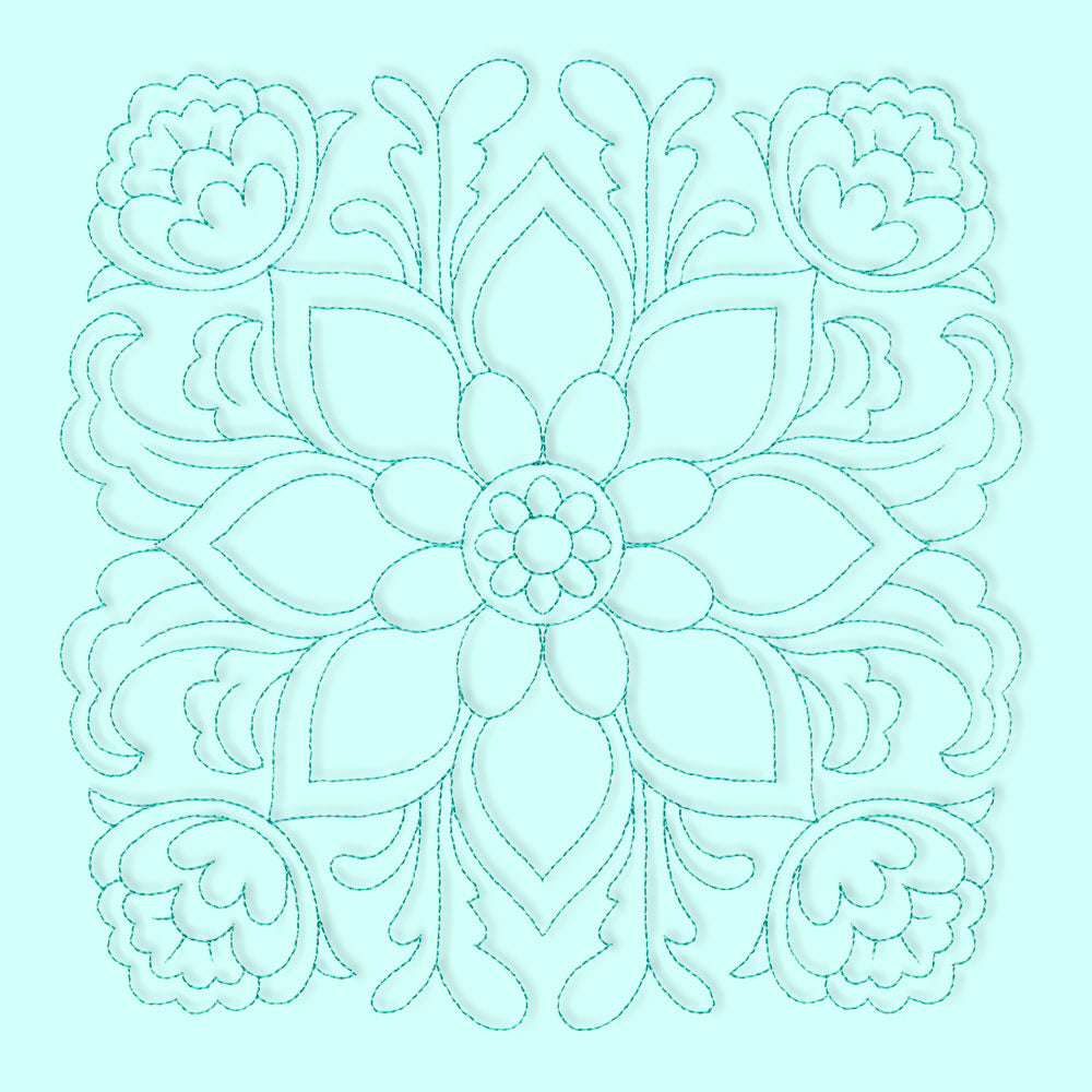 Rosemaling Blooms Quilting - Bold Bloom (Double Run)