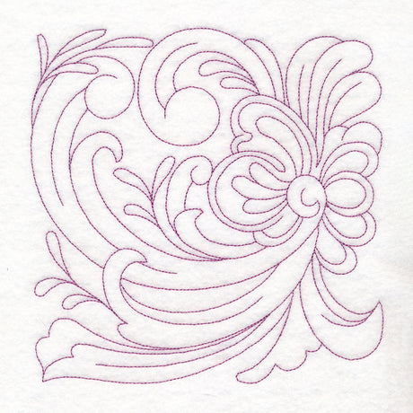 Rosemaling Blooms Quilting - Floral Swirl (Double Run)