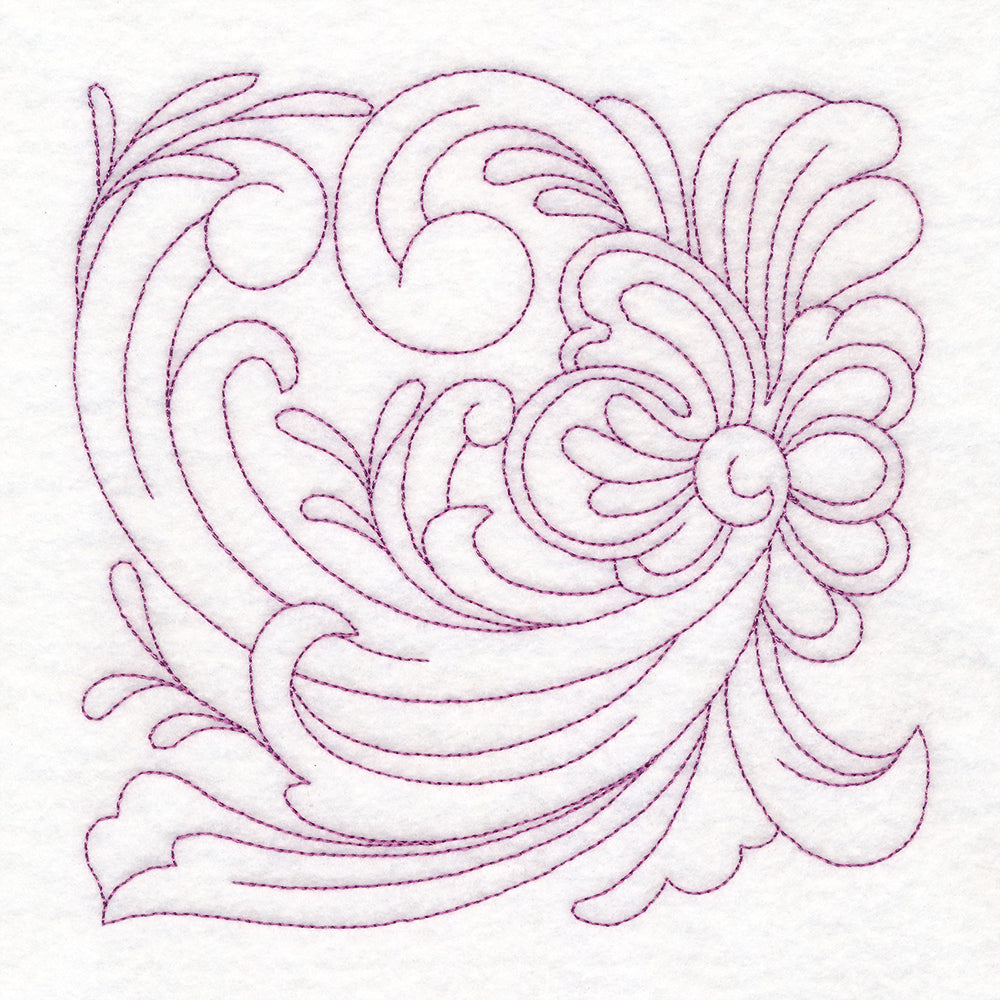 Rosemaling Blooms Quilting - Floral Swirl (Double Run)