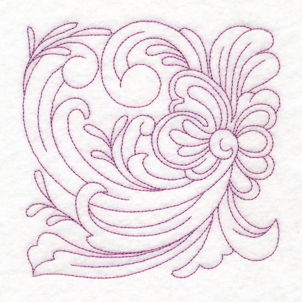 Rosemaling Blooms Quilting - Floral Swirl (Double Run)