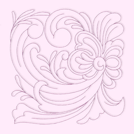 Rosemaling Blooms Quilting - Floral Swirl (Double Run)