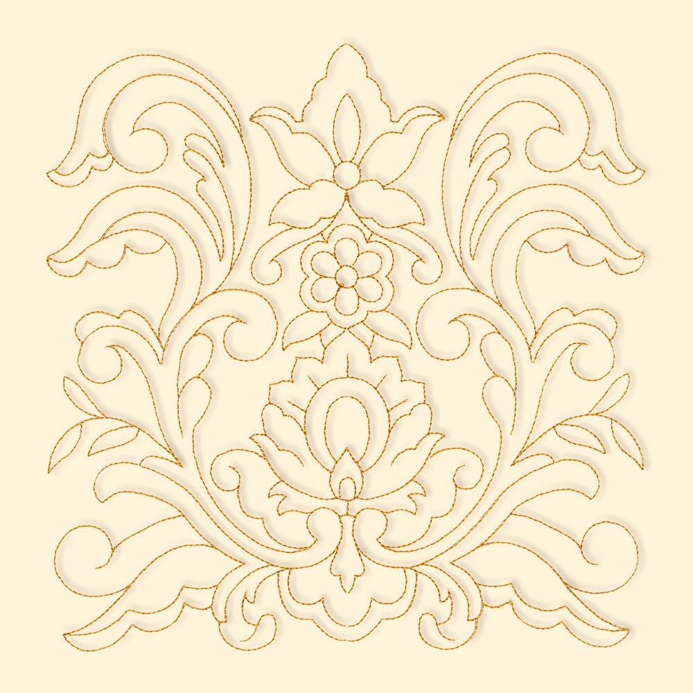 Rosemaling Blooms Quilting - Stacked Blooms (Double Run)
