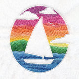 Sailboat and Sunset (Embossed)