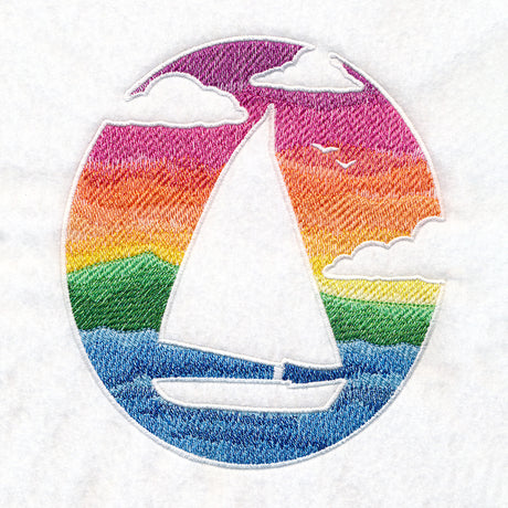 Sailboat and Sunset (Embossed)