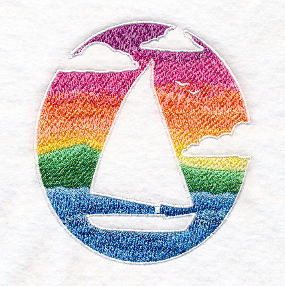Sailboat and Sunset (Embossed)