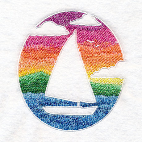 Sailboat and Sunset (Embossed)