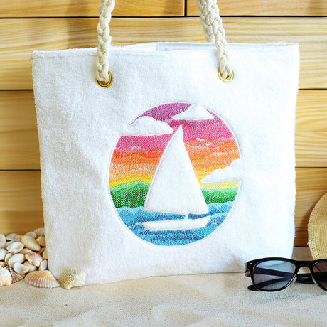 Sailboat and Sunset (Embossed)