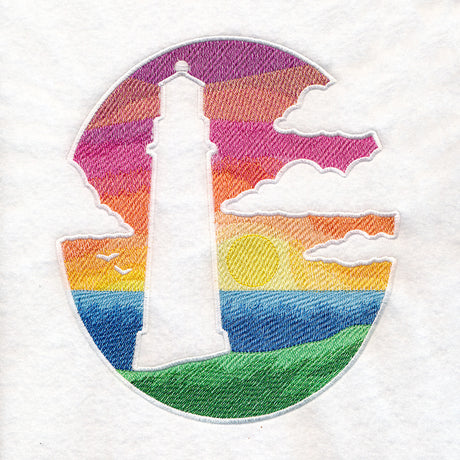Lighthouse and Sunset (Embossed)