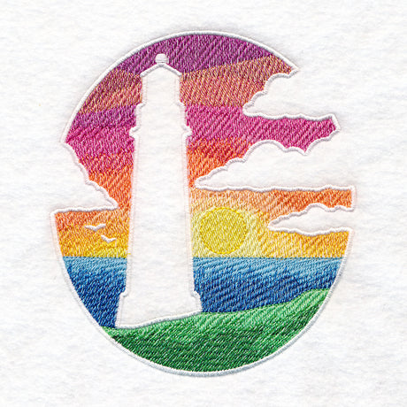 Lighthouse and Sunset (Embossed)