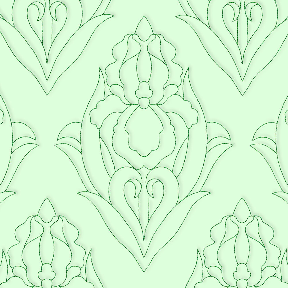 Floral Diamond Quilting - Iris (Double Run)