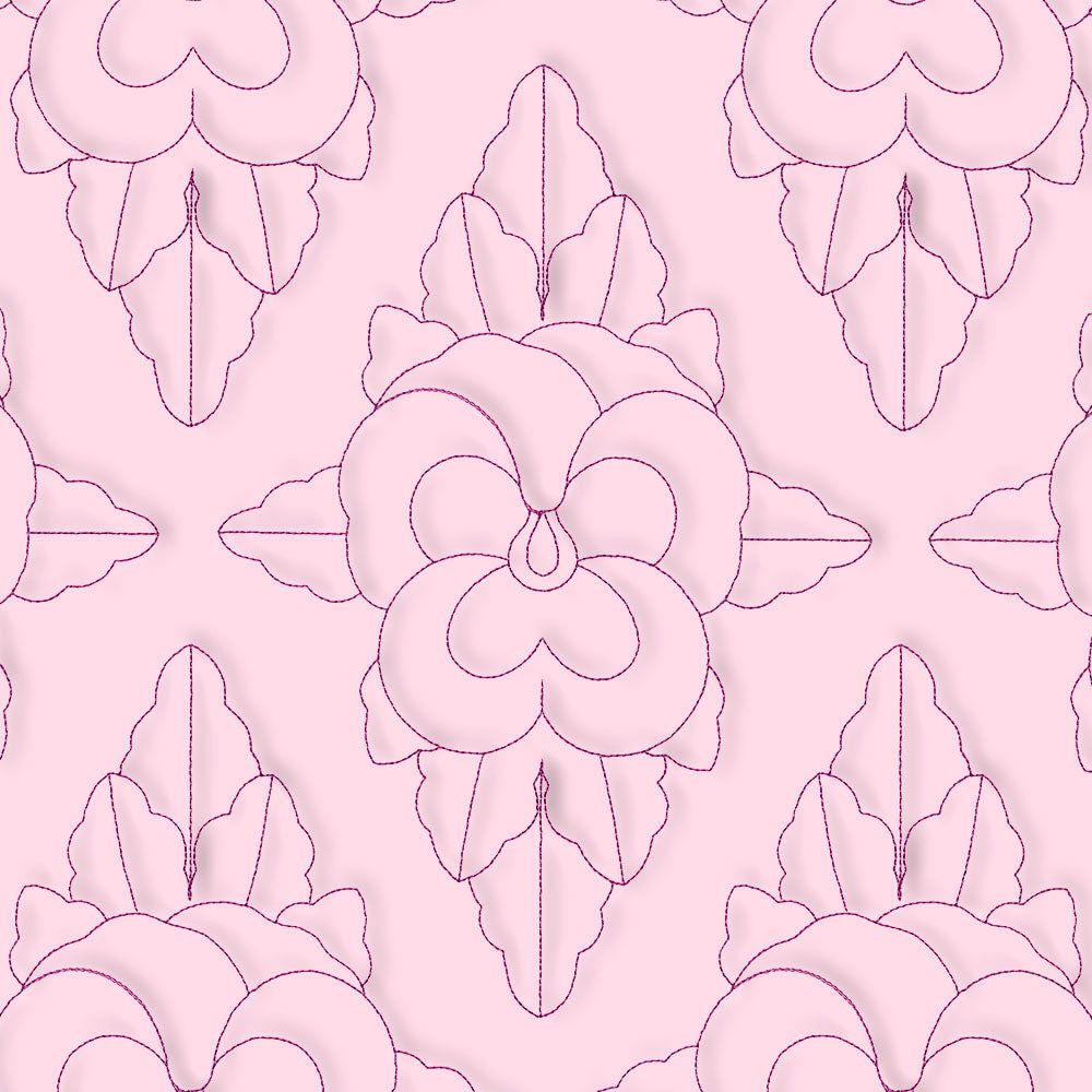 Floral Diamond Quilting - Pansy (Double Run)