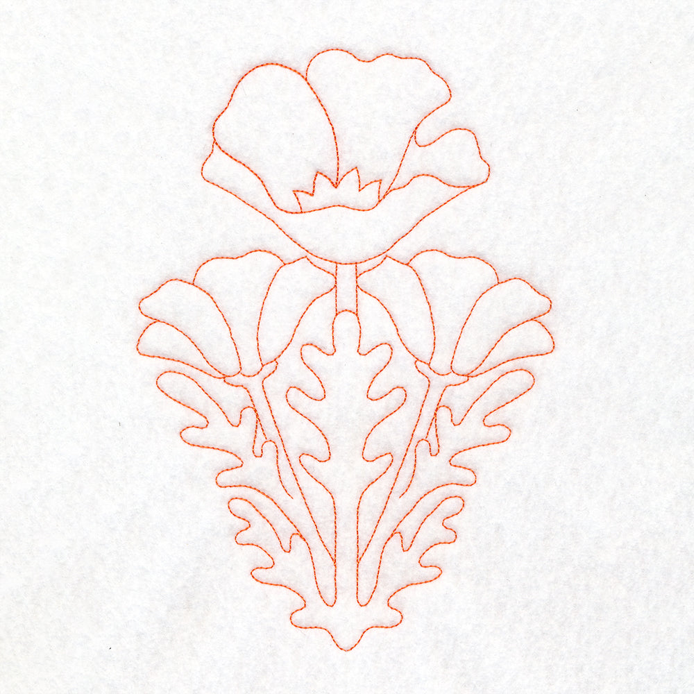 Floral Diamond Quilting - Poppies (Double Run)