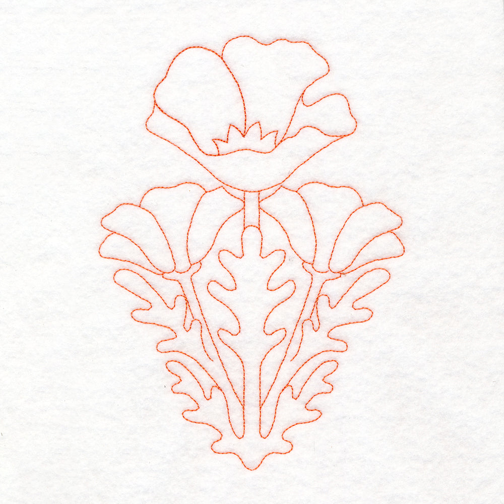Floral Diamond Quilting - Poppies (Double Run)