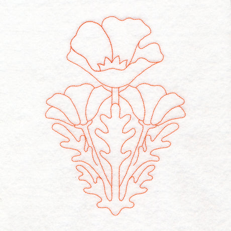 Floral Diamond Quilting - Poppies (Double Run)