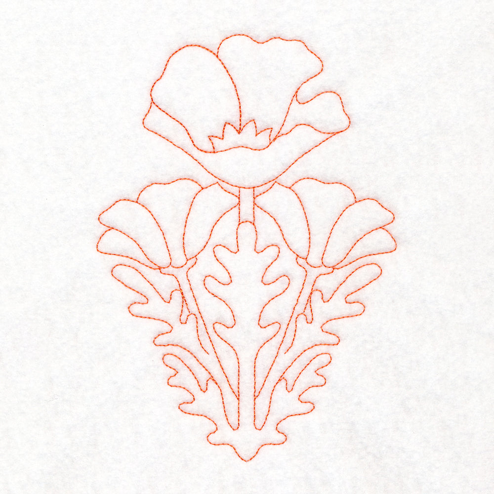 Floral Diamond Quilting - Poppies (Double Run)