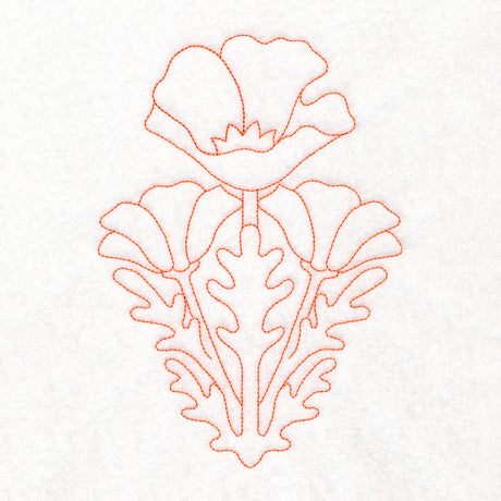 Floral Diamond Quilting - Poppies (Double Run)