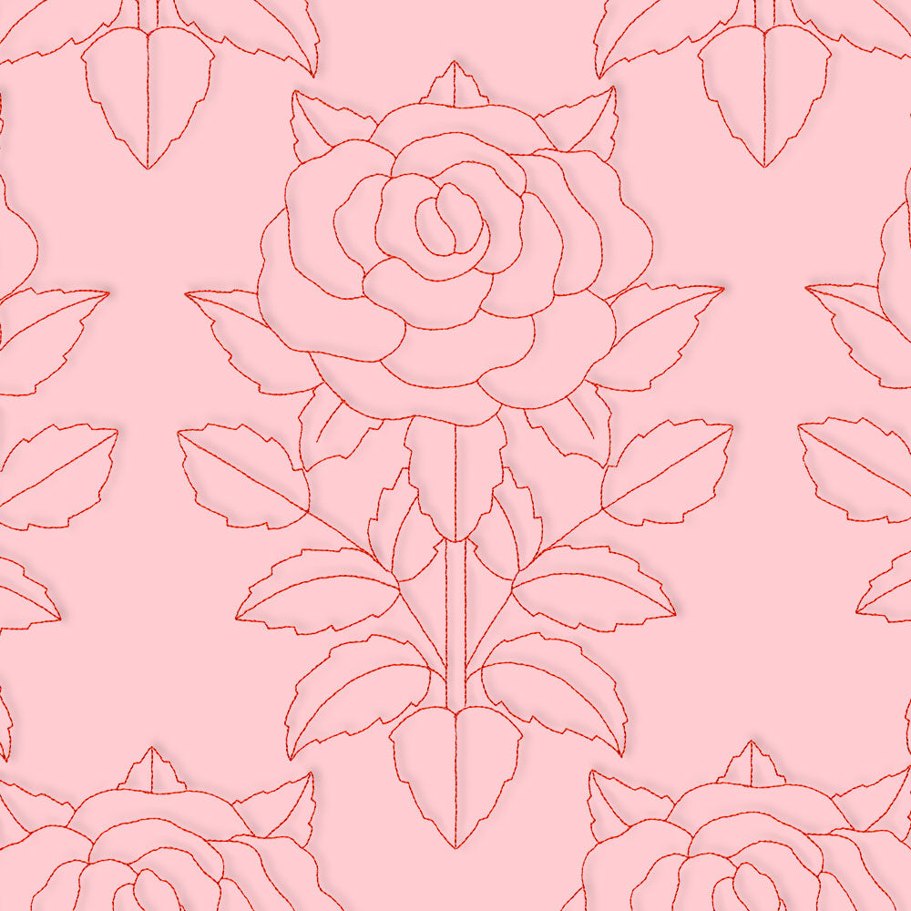 Floral Diamond Quilting - Rose (Double Run)