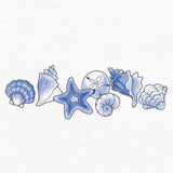 Delft Blue Seaside Border - Seashells