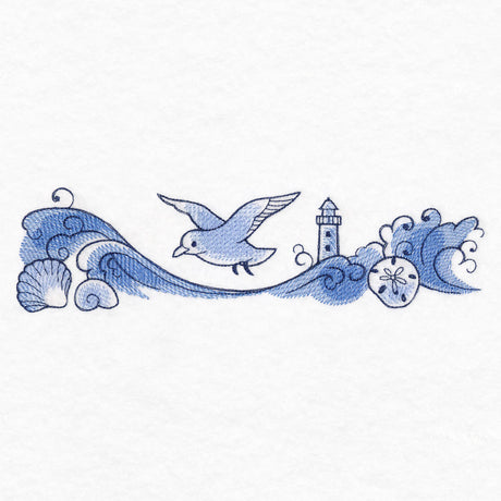 Delft Blue Seaside Border - Lighthouse