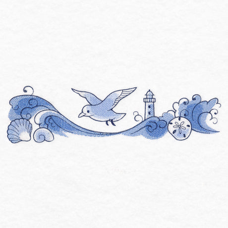 Delft Blue Seaside Border - Lighthouse