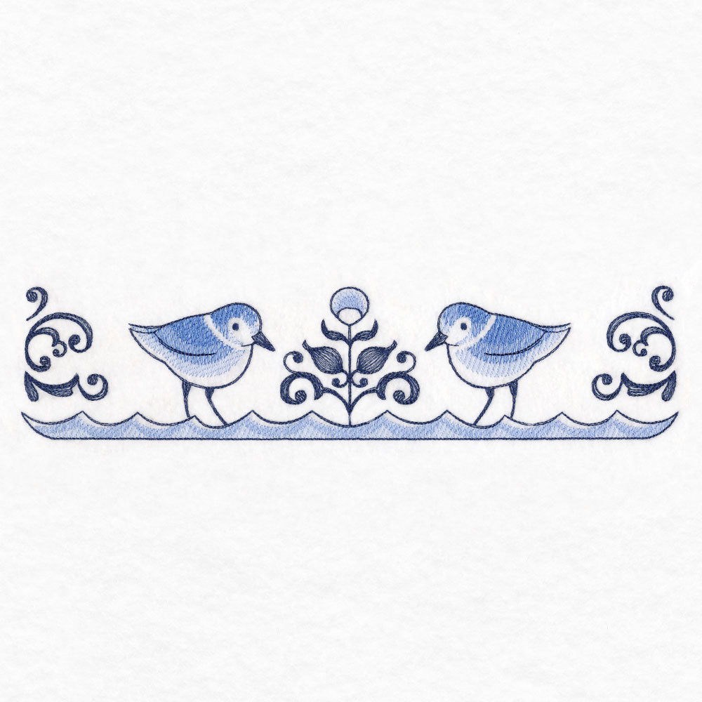 Delft Blue Seaside Border - Shorebirds