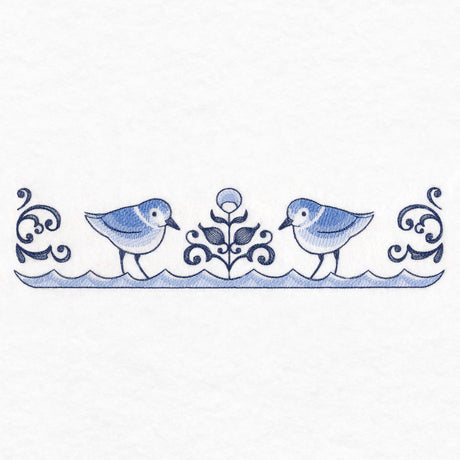 Delft Blue Seaside Border - Shorebirds