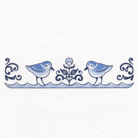 Delft Blue Seaside Border - Shorebirds