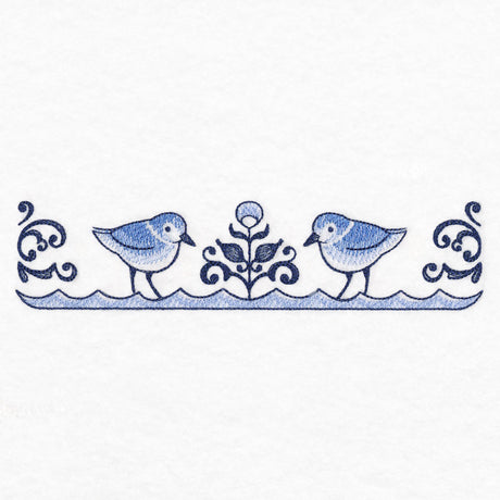 Delft Blue Seaside Border - Shorebirds