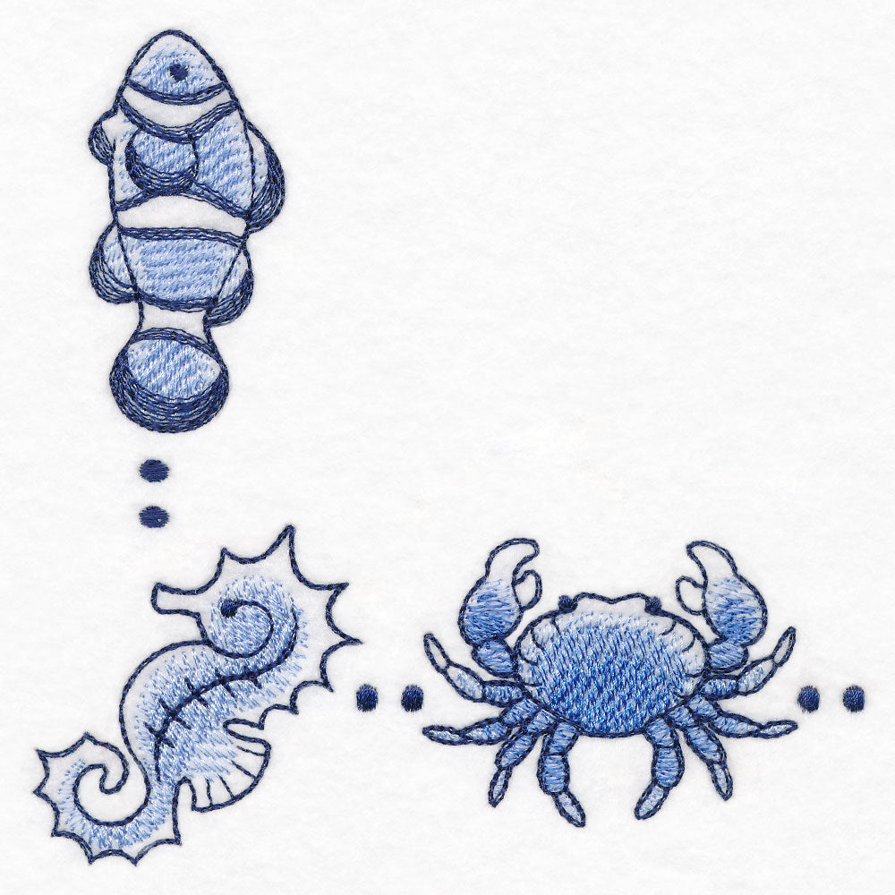 Delft Blue Seaside Corner - Sea Creatures
